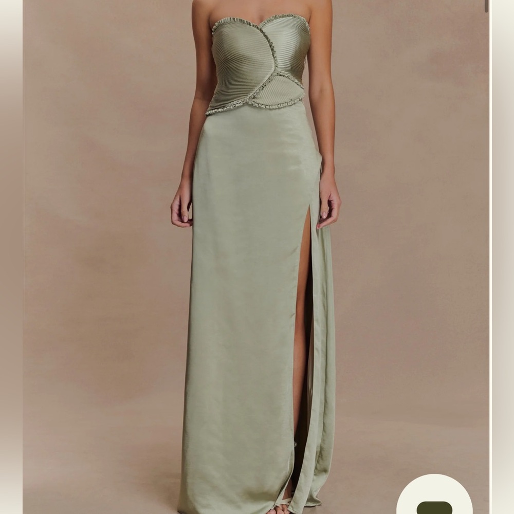 Meshki Olive Strapless Maxi Dress